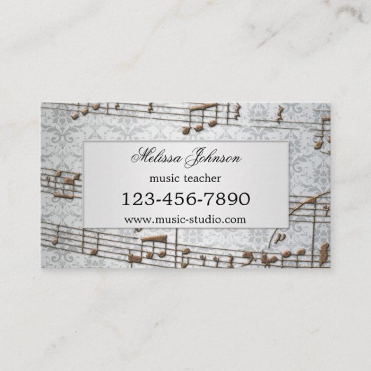 Elegant Music Lessons Appointing Visitekaartjes Afsprakenkaartje (Voorkant)