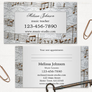 Elegant Music Lessons Appointing Visitekaartjes Afsprakenkaartje