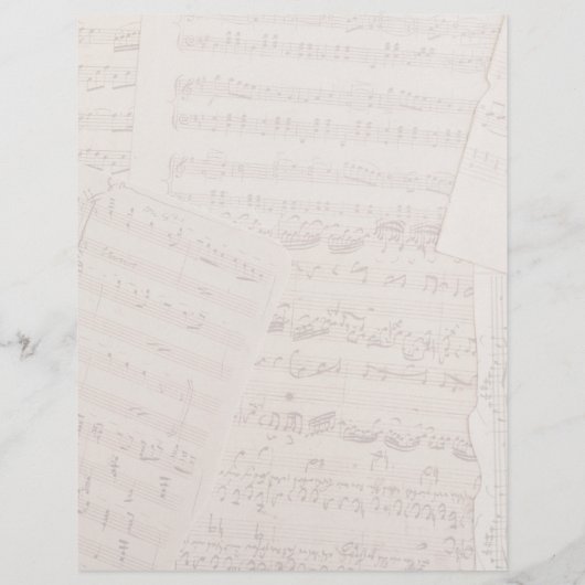  Elegant Music Note Initiaal bekleed Briefhoofd (Achterkant)