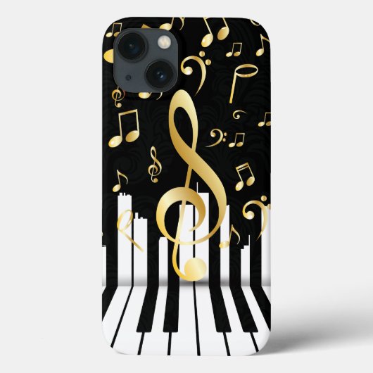 Elegant Music Note Luxe piano-toetsen Case-Mate iPhone Case (Achterkant)