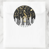 Elegant Music Note Luxe piano-toetsen Ronde Sticker (Tas)