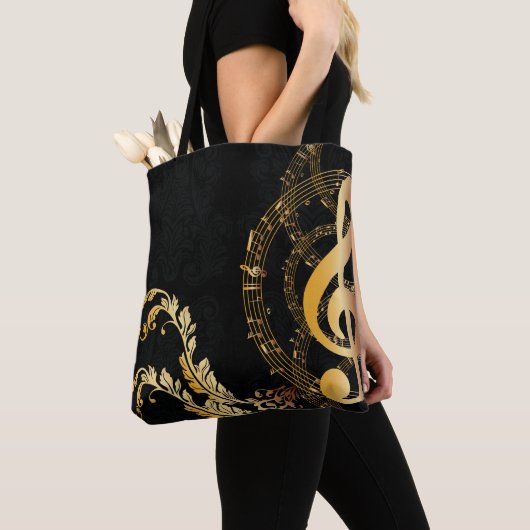 Elegant Music Note-ontwerp Tote Bag (Dichtbij)