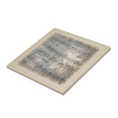 Elegant Music Notes In Blue And Beige Tegeltje (Zijkant)