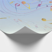 Elegant Music Notes In Blue Gradient Cadeaupapier (Hoek)