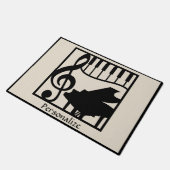 Elegant Music Piano Keyboard Clef Note Stylish Deurmat (Schuin)