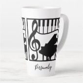 Elegant Music Piano Keyboard Clef Note Stylish Latte Mok (Rechterhoek)