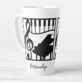 Elegant Music Piano Keyboard Clef Note Stylish Latte Mok (Linkerhoek)