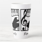 Elegant Music Piano Keyboard Clef Note Stylish Latte Mok (Voorkant)
