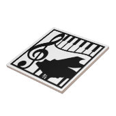 Elegant Music Piano Keyboard Clef Note Stylish Tegeltje (Zijkant)