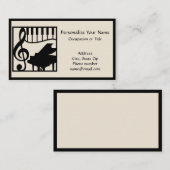 Elegant Music Piano Keyboard Clef Note Stylish Visitekaartje (Voorkant / Achterkant)
