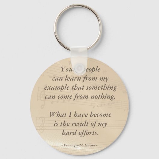 Elegant Music Teacher Haydn Quote Sleutelhanger (Voorkant)
