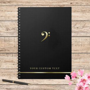 Elegant Music Teacher Kantoor Bass Clef Modern Notitieboek