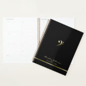Elegant Music Teacher Kantoor Bass Clef Modern Planner (Display)
