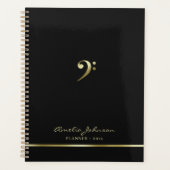 Elegant Music Teacher Kantoor Bass Clef Modern Planner (Voorkant)