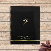 Elegant Music Teacher Kantoor Bass Clef Modern Planner
