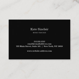 Elegant Music Teacher Keys Musical Visitekaartje