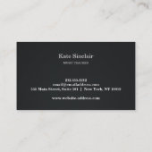 Elegant Music Teacher Keys Musical Visitekaartje (Achterkant)