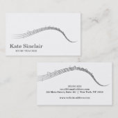 Elegant Music Teacher Keys Musical Visitekaartje (Voorkant / Achterkant)