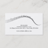 Elegant Music Teacher Keys Musical Visitekaartje (Achterkant)