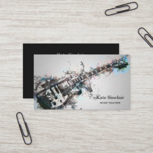 Elegant Music Teacher Keys Musical Visitekaartje