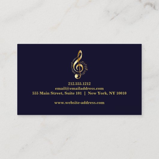 Elegant Music Teacher Piano Keys Musical Gold Drip Visitekaartje (Achterkant)