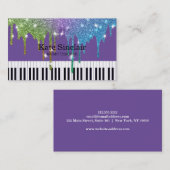 Elegant Music Teacher Piano Keys Musical Visitekaartje (Voorkant / Achterkant)