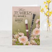 Elegant Music Teacher’s Day Floral Card Kaart (Gele Bloem)