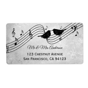 Elegant Music Theme Weddenschap Verzendlabel