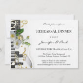 Elegant Music Therehearsal Dinner Kaart (Voorkant)