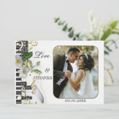 Elegant Music Thleding Wedding Foto Hartelijk dank Bedankkaart (Staand voorkant)