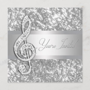 Elegant Music Treble Clef Overweging Uitnodiging
