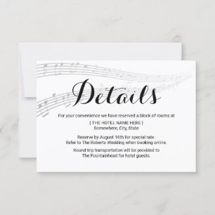Elegant Music Wedding Details Accommodatie Kaart