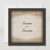 Elegant Music Wedding Invitation Kaart (Achterkant)