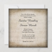 Elegant Music Wedding Invitation Kaart (Voorkant)