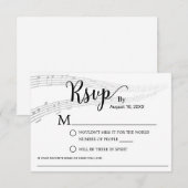 Elegant Music Wedding Song Request RSVP Kaartje (Voorkant / Achterkant)