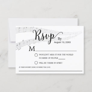 Elegant Music Wedding Song Request RSVP Kaartje