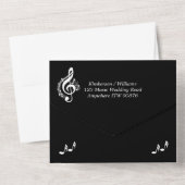 Elegant Music Wedding Theme All In One Uitnodiging (Achterkant)