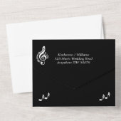 Elegant Music Wedding Theme w/RSVP All In One Uitnodiging (Achterkant)