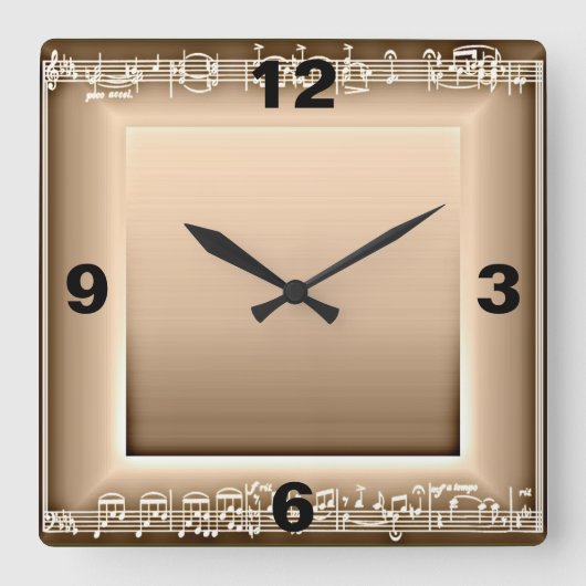 Elegant musical Clock Vierkante Klok (Voorkant)