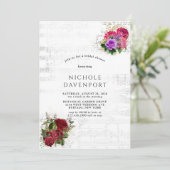 Elegant Musical Floral Vrijgezellenfeest Kaart (Staand voorkant)