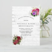 Elegant Musical Floral Wedding Couples Shower Kaart (Staand voorkant)