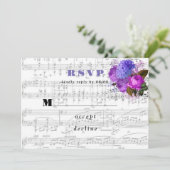 Elegant Musical Floral Wedding RSVP Kaarten (Staand voorkant)
