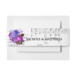 Elegant Musical Floral Wedding Uitnodigingen Wikkel