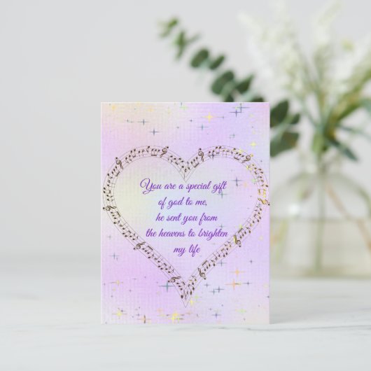 Elegant musical love hart Holiday Kaart (Staand voorkant)