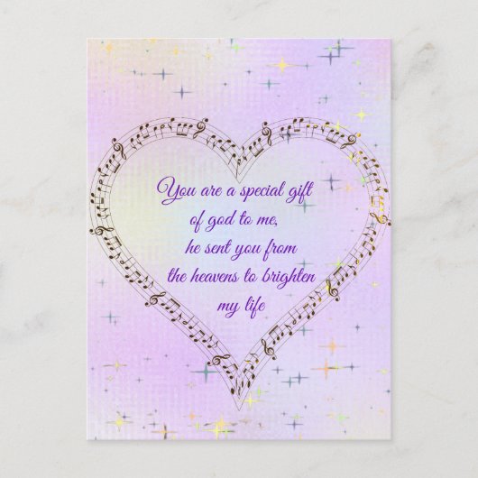 Elegant musical love hart Holiday Kaart (Voorkant)