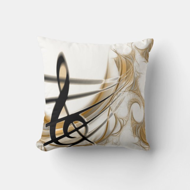 Elegant Musical Note Ceramic Cushion Kussen (Voorkant)