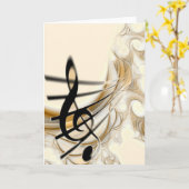 Elegant Musical Note Kaart (Gele Bloem)
