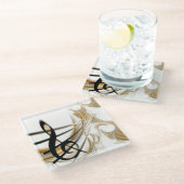 Elegant Musical Note onderzetter Glazen Onderzetter (Schuin)