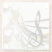 Elegant Musical Note onderzetter Glazen Onderzetter (Achterkant)