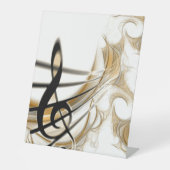 Elegant Musical Note Reclamebord Met Voetstuk (Voorkant)